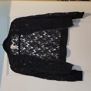 Lace zip up jacket small